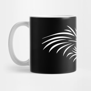 A Bird Flying Down and Landing - Black and White Design Mug